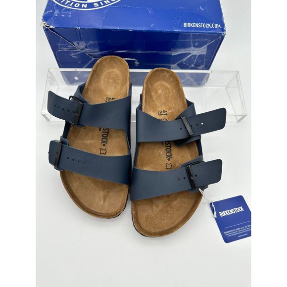 NEW Birkenstock Unisex Arizona Blue Leather Sandal 41 (10-10.5) R EU BI24 - Picture 5 of 8